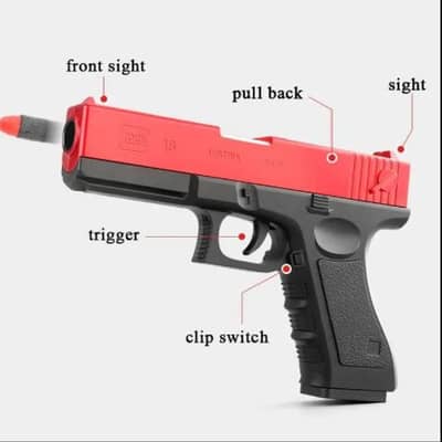 Soft Bullet Glock Toy Gun with Shell Ejection & Soft Darts