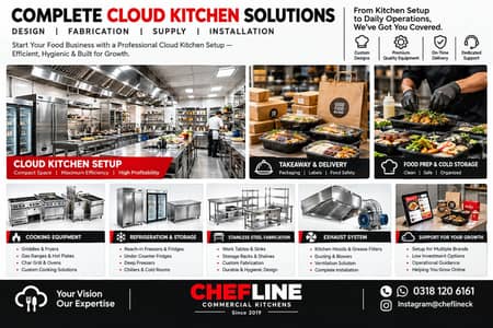 Commercial Kitchen Setup, Fast food Restaurant, Fryer Hot plate Duct