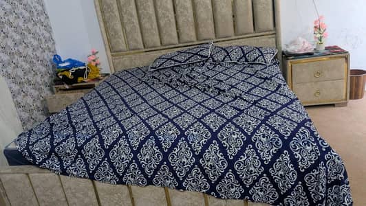 King size bed All set dressing table show case Almari