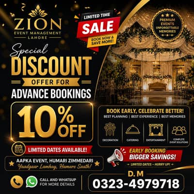 Special 10% Discount on Event Decoration & Wedding Planning