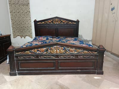 Double Bed with Mattress and Dressing Table. . .