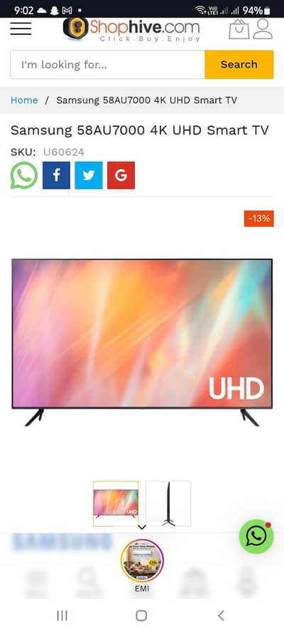 samsung smart tv 60 inch original from uae