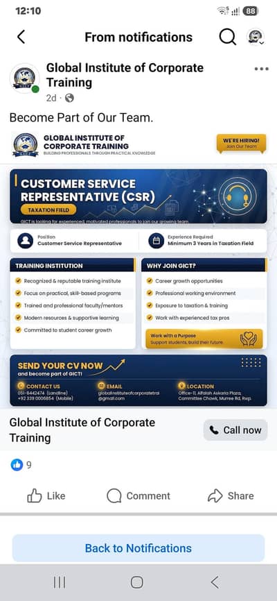 Customer sales representative