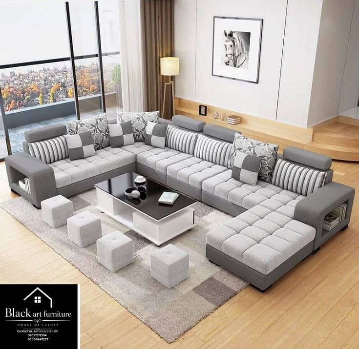 8.5 seater sofa set/L shape sofa/L shape sofa/corner sofa/puffy sofa 4