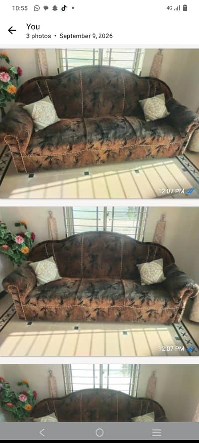 American walvet molty foam 3 seater sofa. . 03015775177