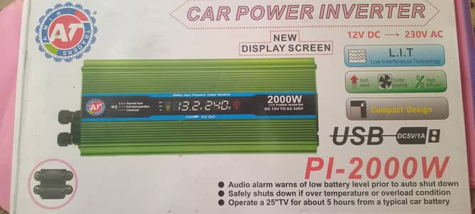 new inverter 12 v to 230 v ac  2000 w ha ma ny only 1 ganta estamal ke