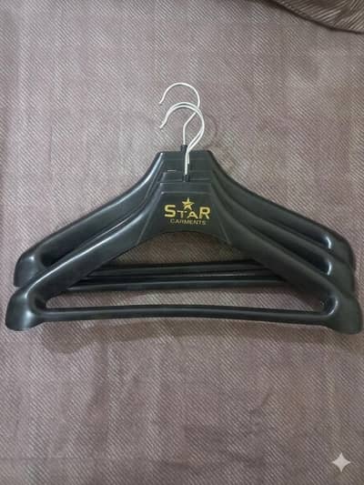 Heavy-Duty Black Plastic Coat & Suit Hanger