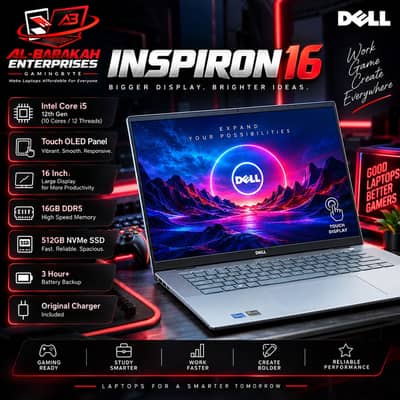 Dell Inspiron 16 Core i5 12th Gen | Touch OLED | 16GB DDR5 |512GB NVMe