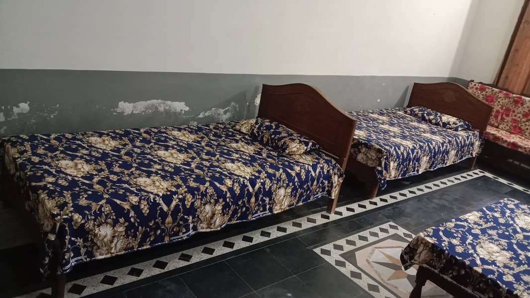 2 Single Bed with dressing table & Sofa set 1