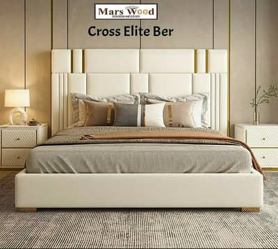 king size bed/poshish bed/home furniture/side tables/wooden bed set