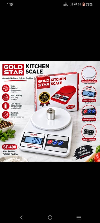 Gold Star SF-400 Digital Kitchen Scale 10kg