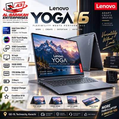 Lenovo Yoga 16 Core Ultra 7 165H | X360 Touch OLED | 16GB DDR5 | 1TB