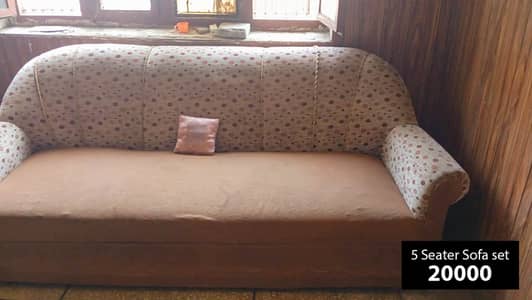 5 Seater Sofa set 3+1+1 in mint condition. Velvet poshish
