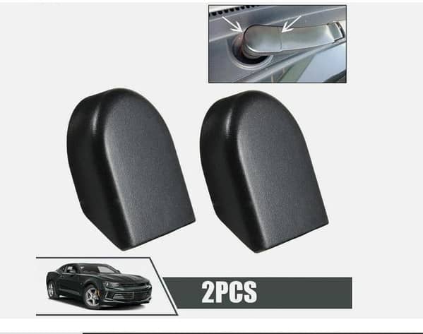 2 Pcs Plastic Front Windscreen Wiper Arm Bolt Nut Cover Cap - Dustproof Protection Cover Set Black R5700