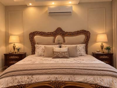 King size premium bed with double layer mattress