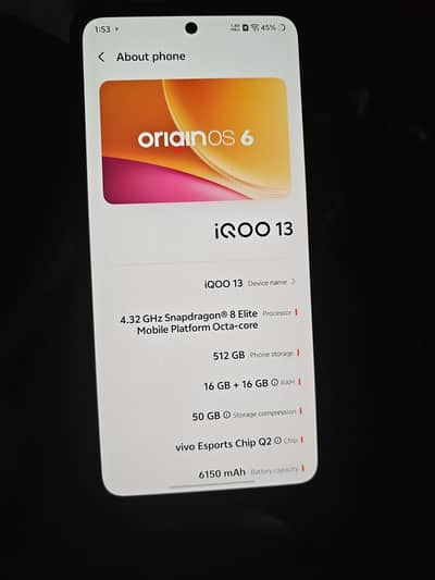 Vivo iQOO 13 16gb 512gb snapdragon 8 elite