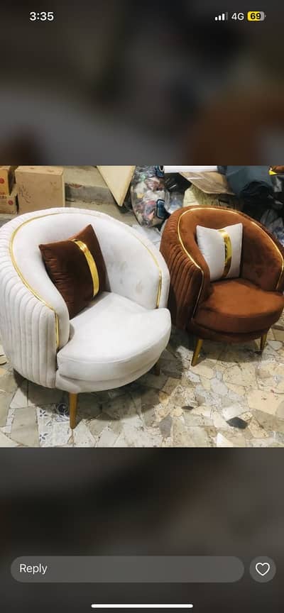 Luxury Chair Single Seater Premium Fabric Chair Custom Color Availabl