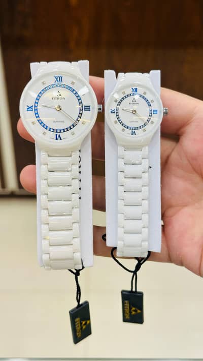 Fitron Brand & ceramic watches & Slim Dial & water resistant & couple