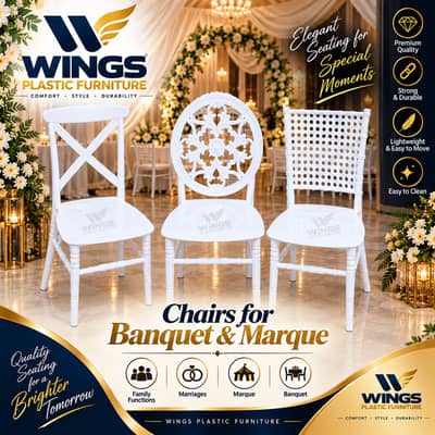 Plastic Chairs for Wedding, Banquet & Marquee