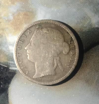 British Straits Settlements 10 cents 1889-137 years ol coin