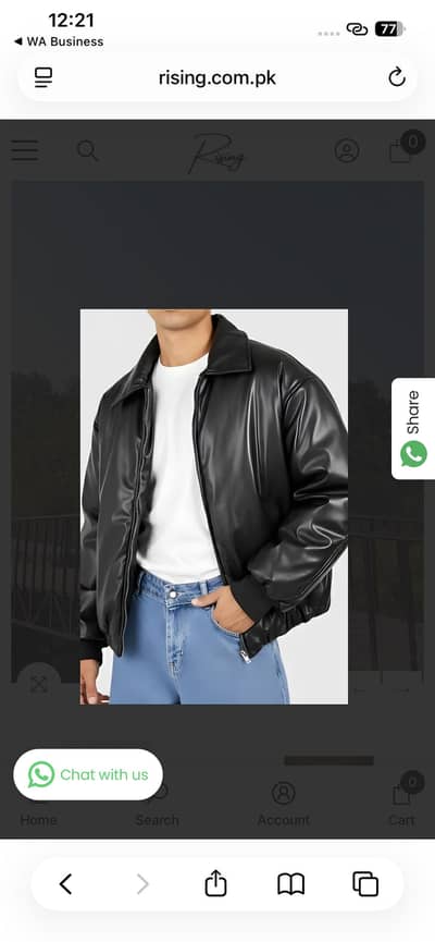 UNISEX PADDED FAUX LEATHER BOMBER JACKET