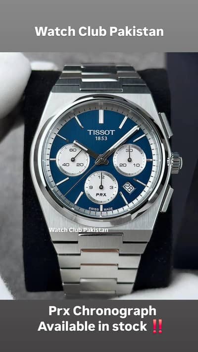 Tissot prx chronograph blue dial 43mm brand new