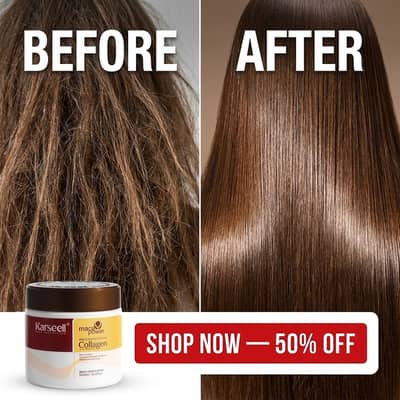  Restore Dry, Damaged & Frizzy Hair Naturally!  Karseell Collagen Ha