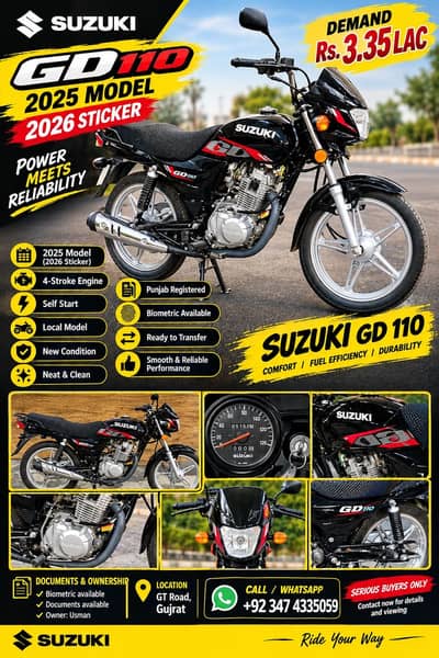 Suzuki GD110 2025 model/2026sticker/neat and clean biomatric available