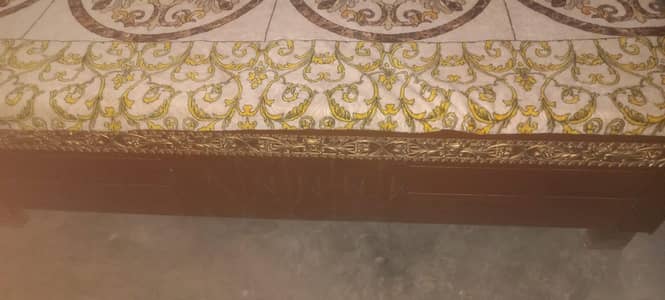 bed with side table