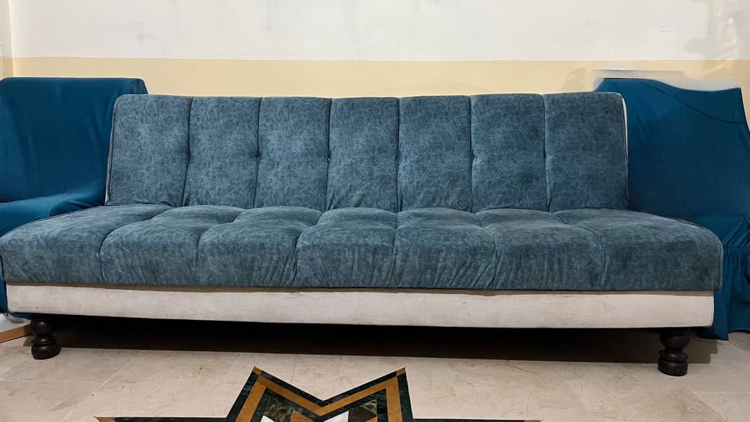 Sofa Cum Bed + 2 Single Sofas | Complete Set | Good Condition 0