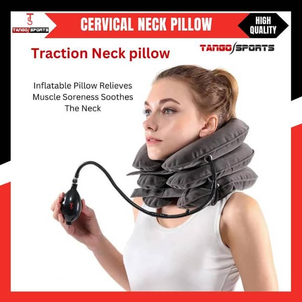 Portable Cervical Neck Traction Device & Neck Support Pillow | Adjustable Cervical Spine Stretcher for Neck Relaxation | Lightweight Neck Traction Pillow for Home, Office & Travel Use | Gentle Neck Support & Stretching Exercise Tool
