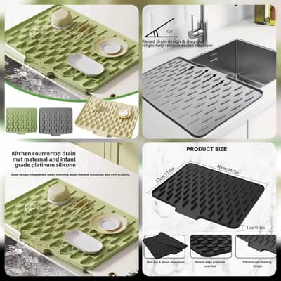 silicon anti slip kitchen drain matt