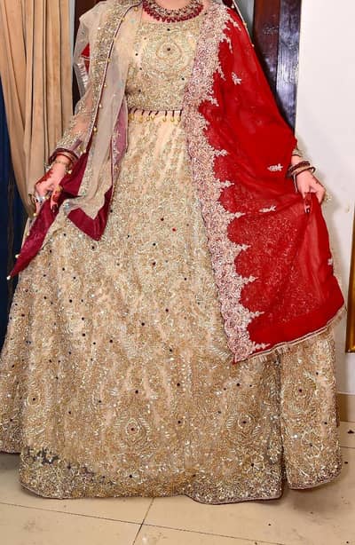 golden bridal lehenga
