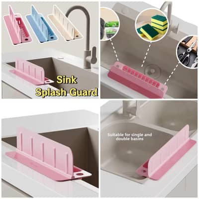 sink splash with guard with soup holder tray . .