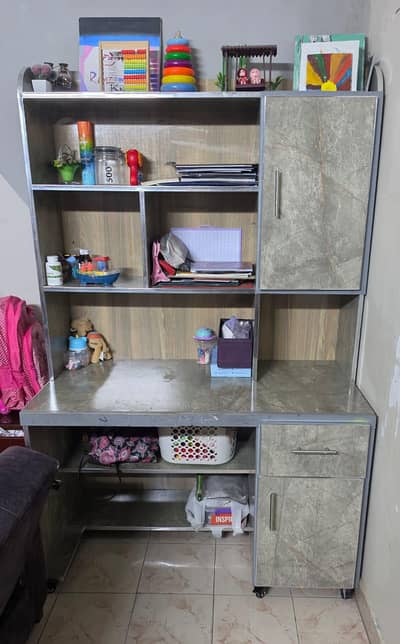 Study Table with Cabinet & Shelves