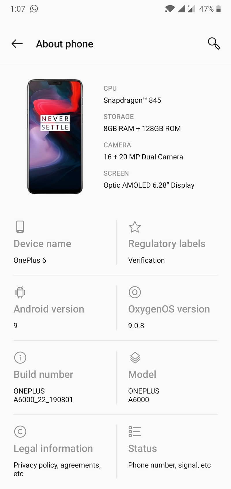 One Plus 6 6