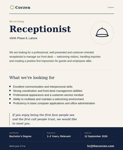 Front Desk Officer