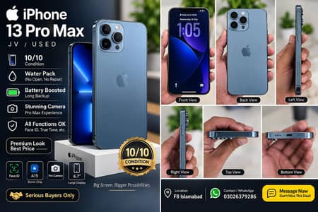 Apple iPhone 13 Pro Max JV | 10/10 Condition | Water Pack
