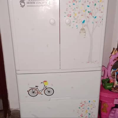 artistic conception two door with three drawers storage cabinet