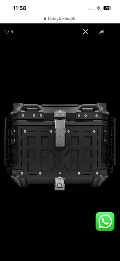 Aluminum Armored Top Box 45L with Fold-Out Detachable