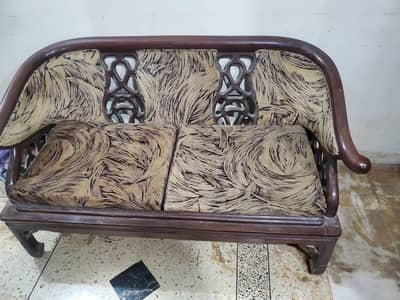 2 seater wooden sofa