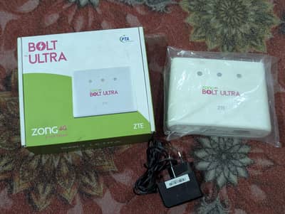 Zong 4G Bolt Ultra ZTE WiFi Router - Box Pack with Charger