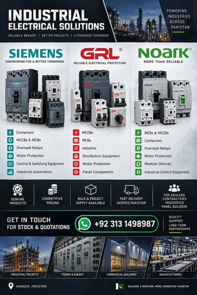 Siemens, GRL & Noark Electrical Products | MCCB, MCB, Contactors