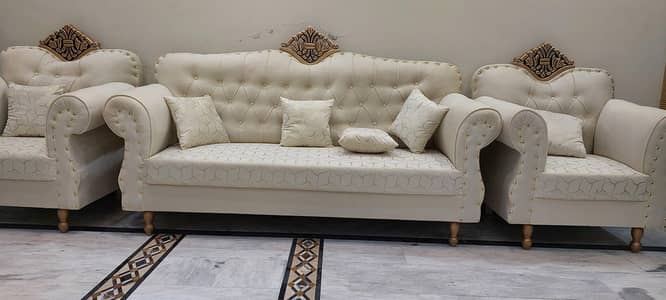 Sofa Set 7 seater solid wood structure new condition never used
