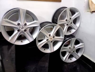 Imported Alloy Rims 15" inches 4 Nuts PCD-100 for Honda City, Toyota