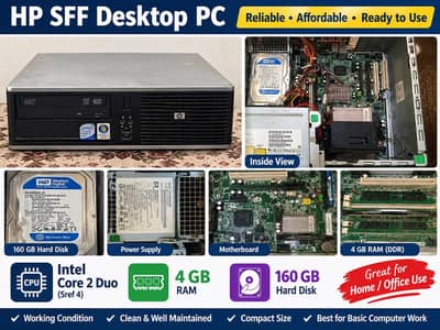HP Desktop PC | Intel Core 2 Duo | 4GB RAM | 160GB HDD |
