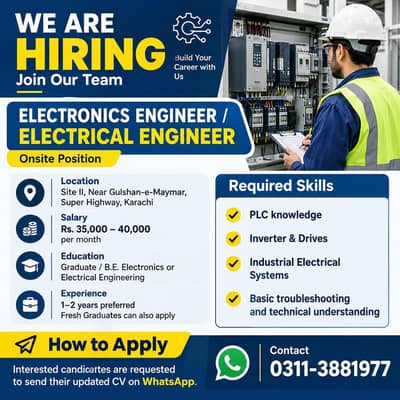 We are looking for an Electronics Engineer