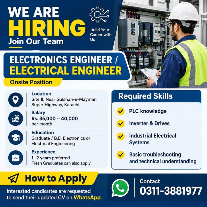 We are looking for an Electronics Engineer 0