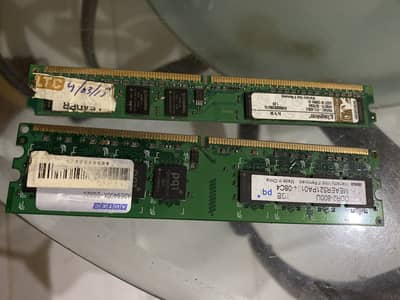 RAM  2 GB and 1 GB