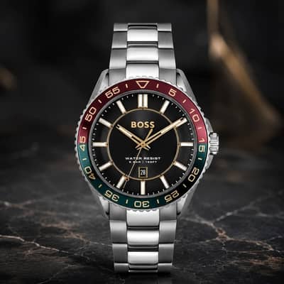 BOSS RUNNER 3H Silver Tone Stainless Steel Quartz Watch